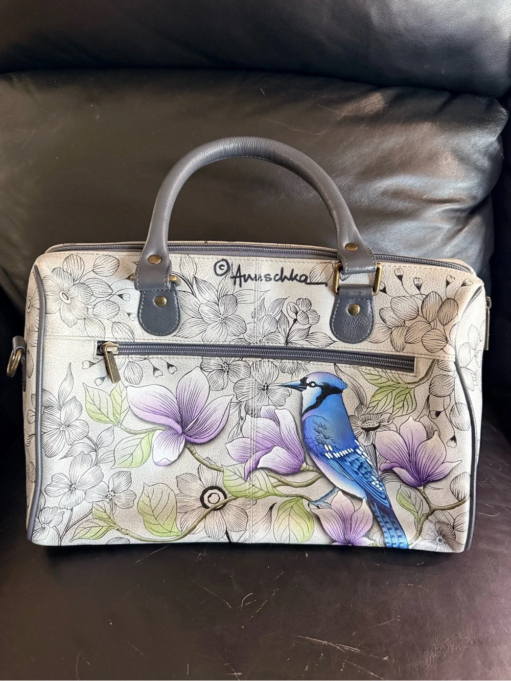 Aunschka Blue Jay Floral purse